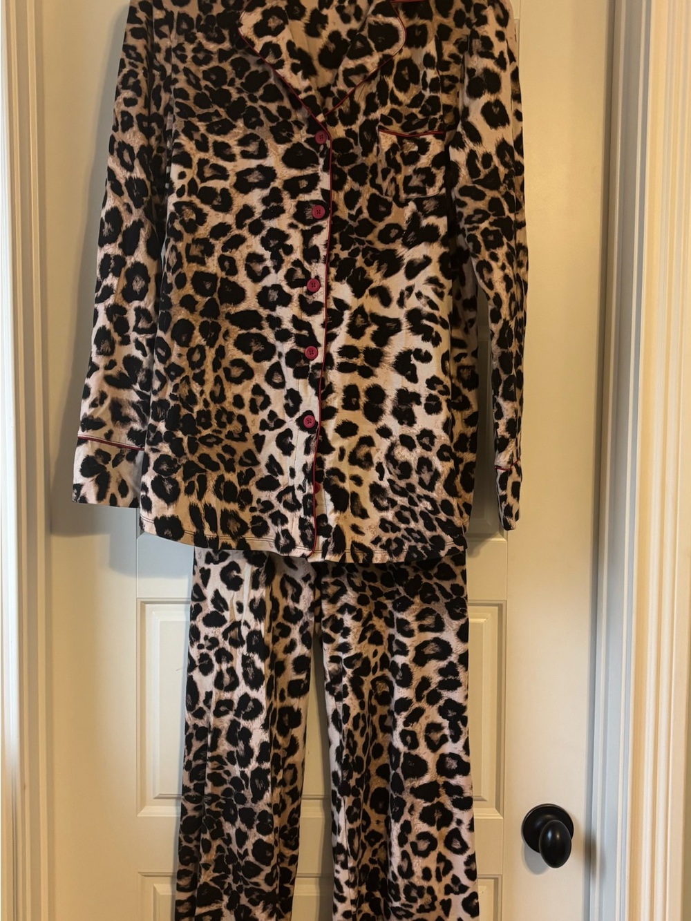 Soma Embraceable Leopard Print PJ set/long sleeve & pants